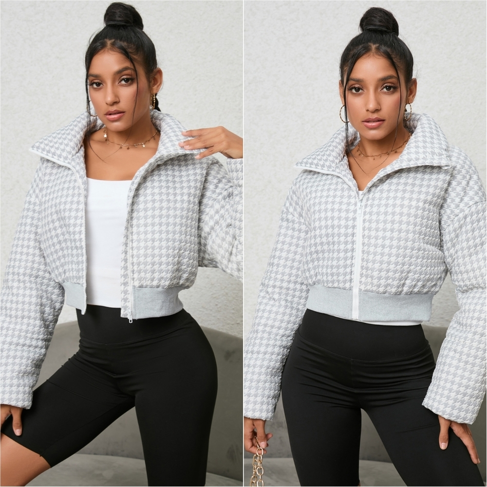 White Wonder Houndstooth Jacket - Picture 2 of 4